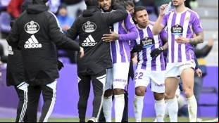 Gol de Cyle Larin. Foto: Real Valladolid